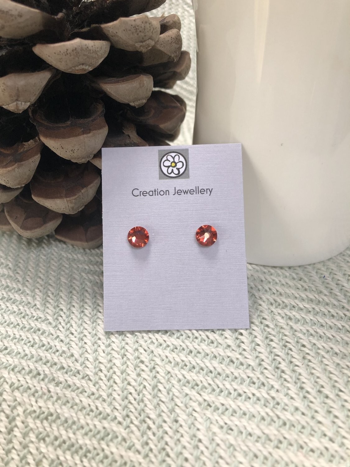 Swarovski Crystal Earrings - Padparadscha