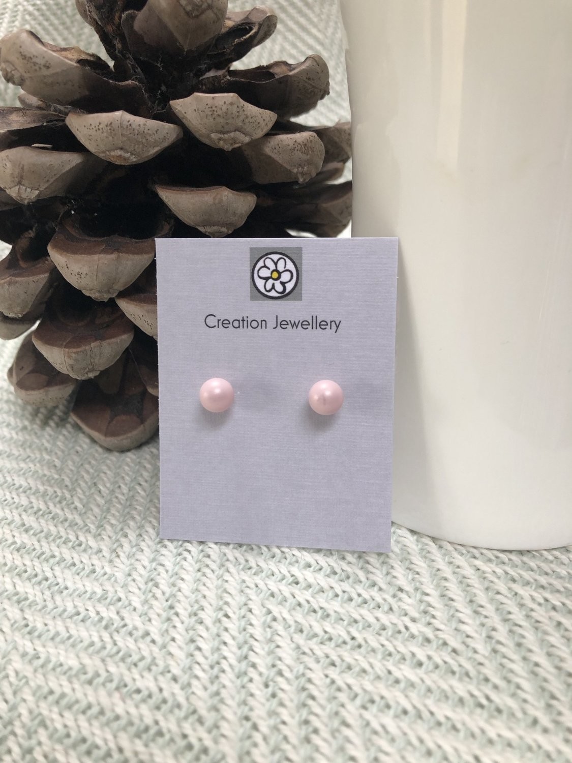 Swarovski Pearl Sterling Silver Earrings - Pastel Pink