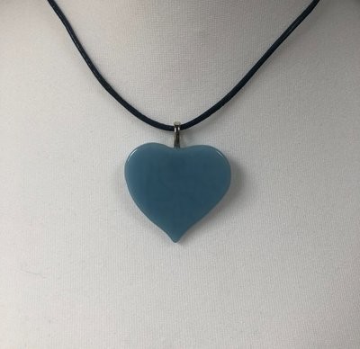 Glass Heart Pendant - Alpine Blue