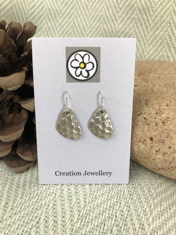 Hammered  Silver Drops