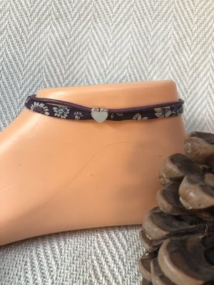 Linen Cord Anklet - Purple