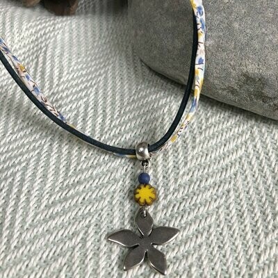 Starflower Necklace - Blue and Yellow