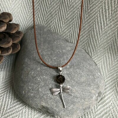 Dragonfly Necklace - Brown