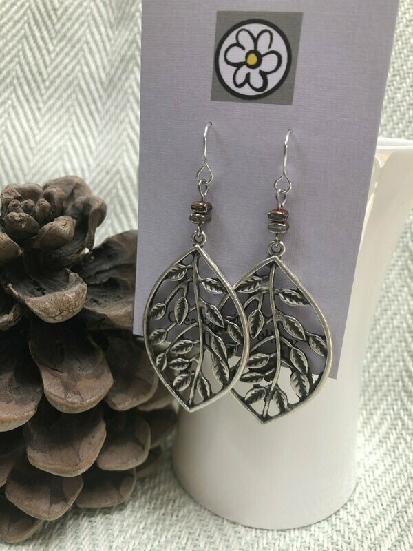 Large Leaf Drop Earrings