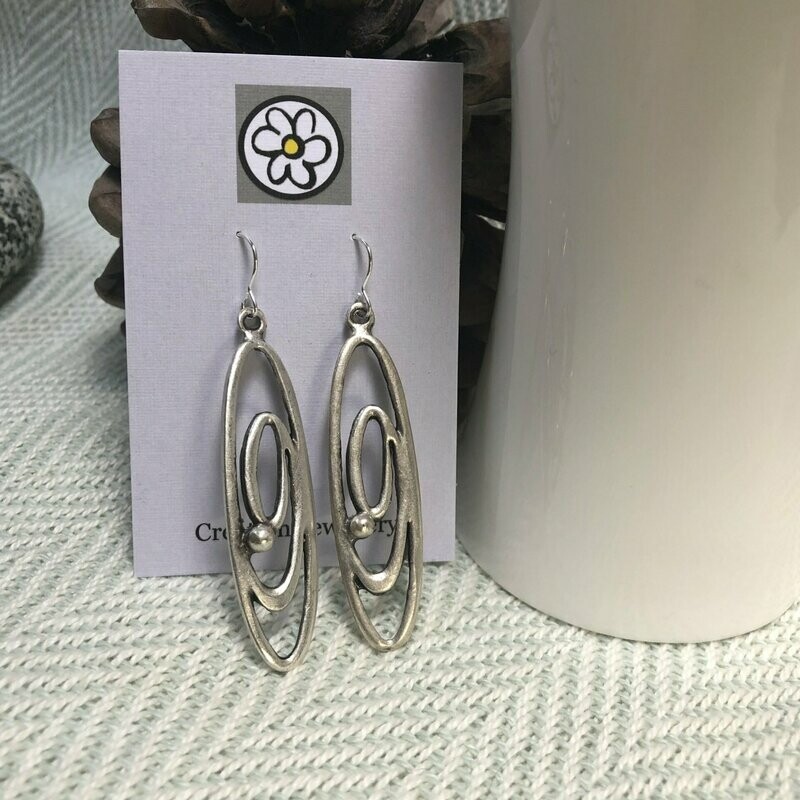 Oval Drop Earrings - Large