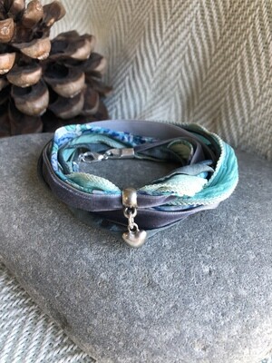 Liberty Print Wrap Bracelet - Turquoise