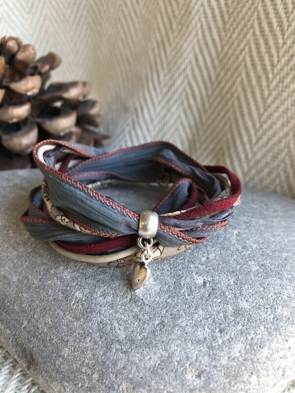 Liberty Print Wrap Bracelet - Taupe