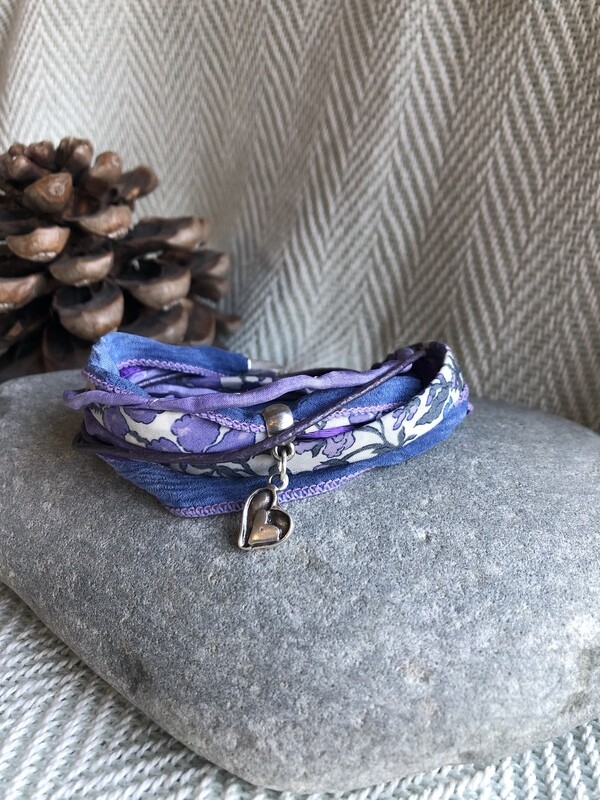 Liberty Print Wrap Bracelet - Purples
