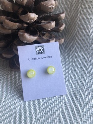 Dichroic Glass Earrings - Yellow