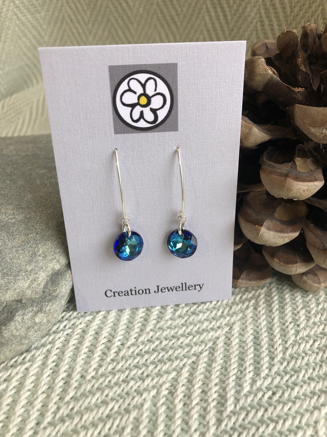 Sterling Silver Earrings - Bermuda Blue