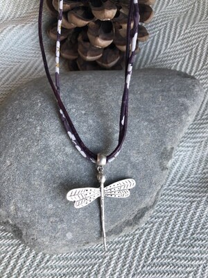 Dragonfly Necklace - Plum