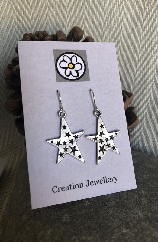 Antique Silver Star Earrings