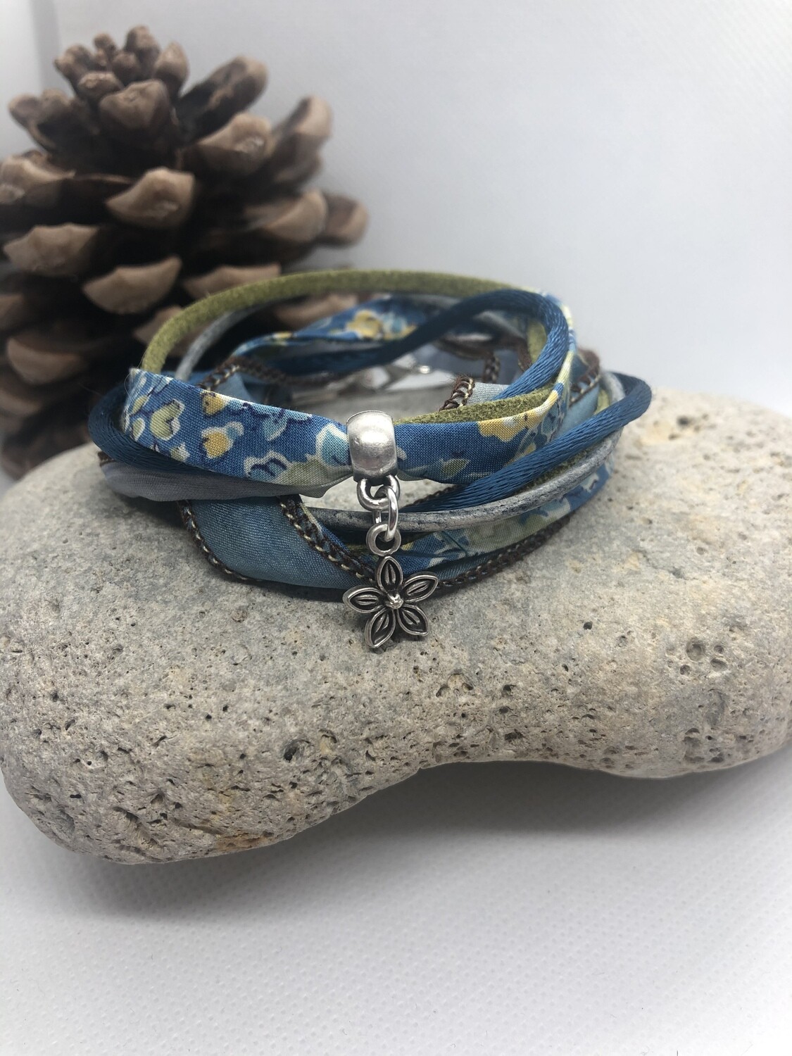 Liberty Double Wrap Bracelet -  Blue and Green