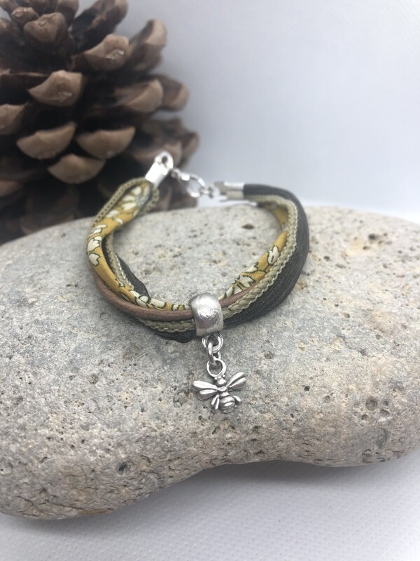 Liberty Bracelet -  Ochre and Grey