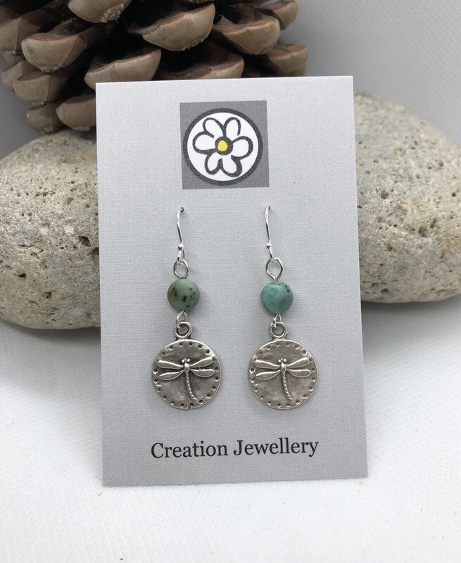 Dragonfly and Turquoise Earrings