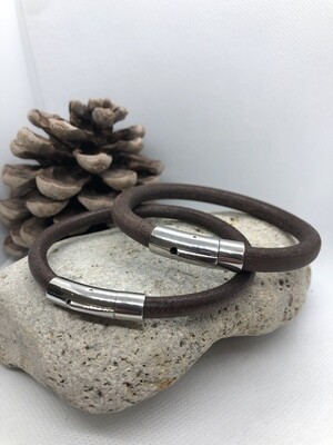 Men’s 8mm Brown Leather Bracelet