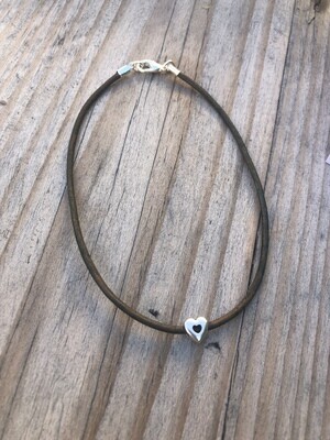 Anklet - Indian Grey - Small Heart