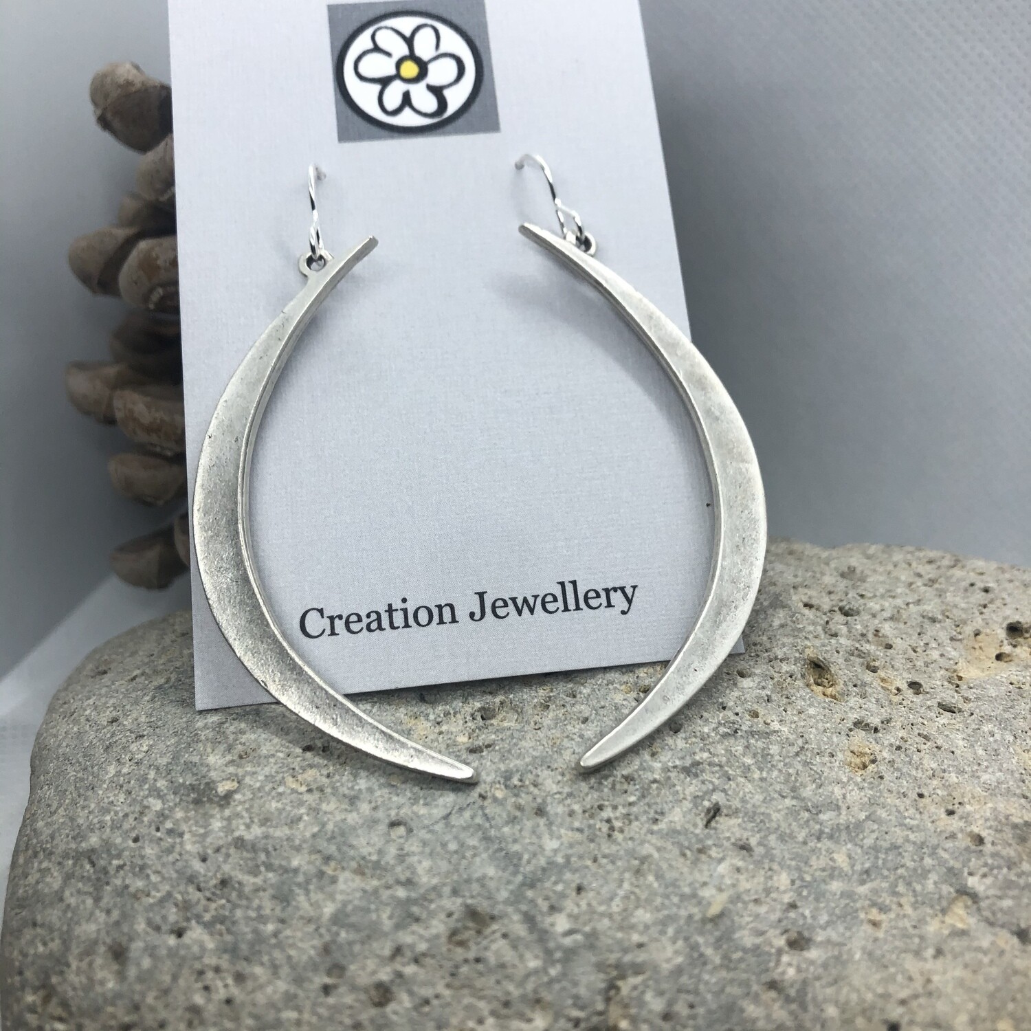 Elongated Moon Earrings