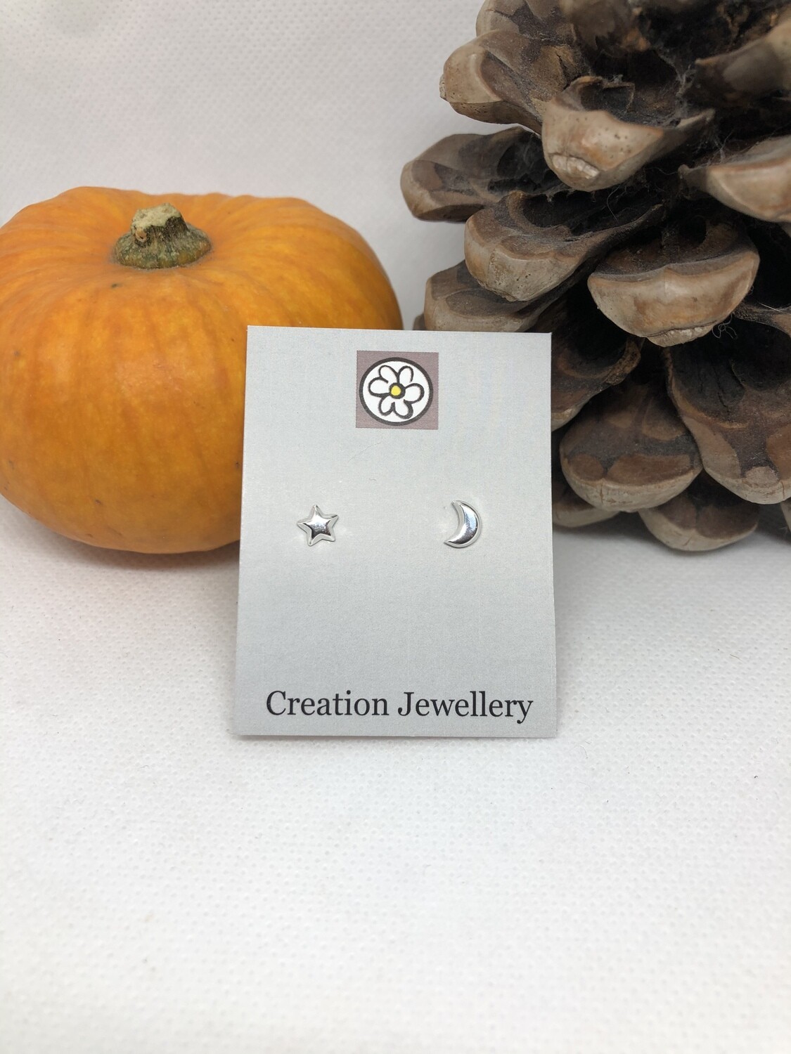 Sterling Silver Sun & Moon Earrings