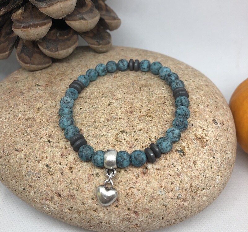 Teal/Blue Sesame Jasper Bracelet
