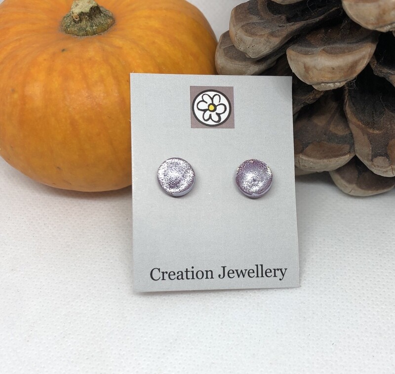Dichroic Glass Earrings - Light Pink