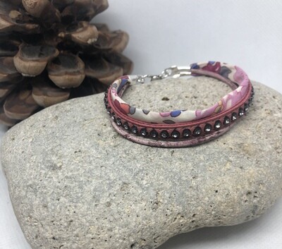 Swarovski Leather Bracelet - Pink