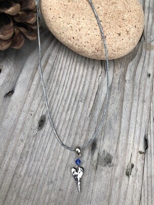 Heart Necklace - Blue/Grey