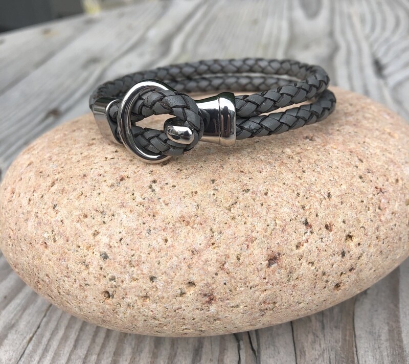 Stainless Hook Bracelet - Grey