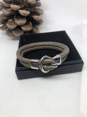 Stainless Hook Bracelet - Taupe
