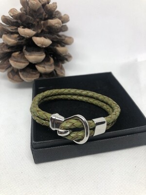 Stainless Hook Bracelet - Olive Green