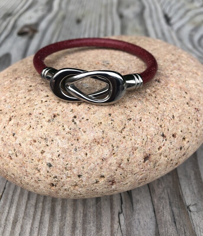 Stainless Steel  Bracelet - Dark Red