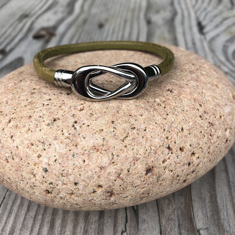 Stainless Steel  Bracelet - Olive Green