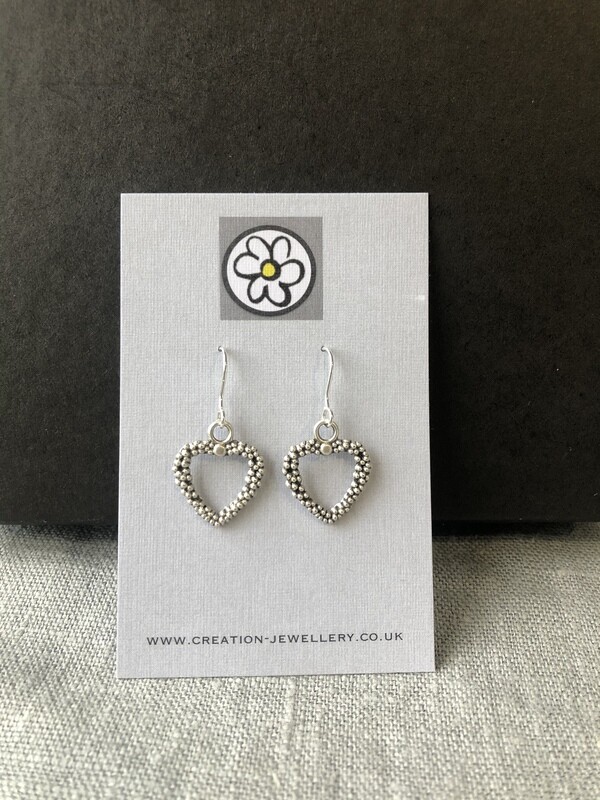 Heart Earrings - popcorn style