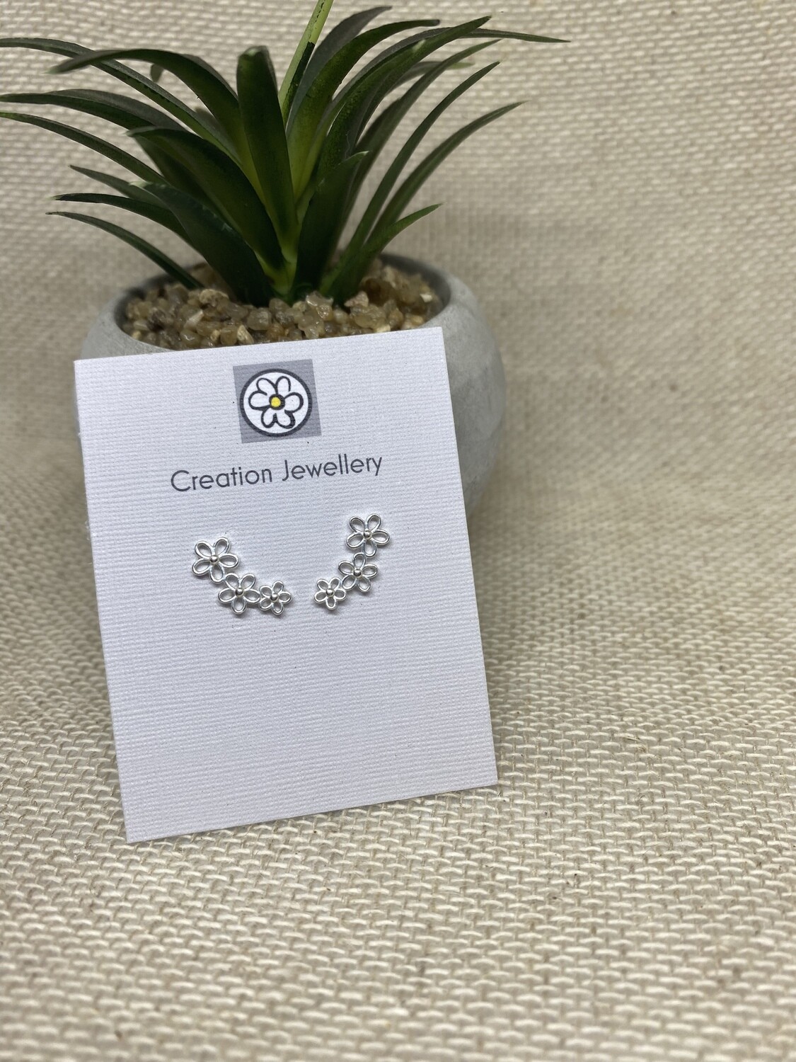 Sterling Silver Daisy Ear Climbers
