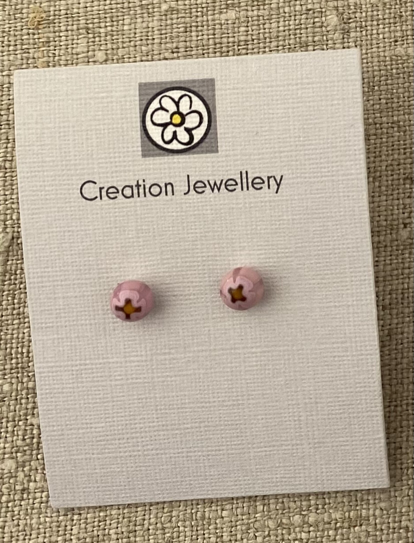 Glass Studs - Pink