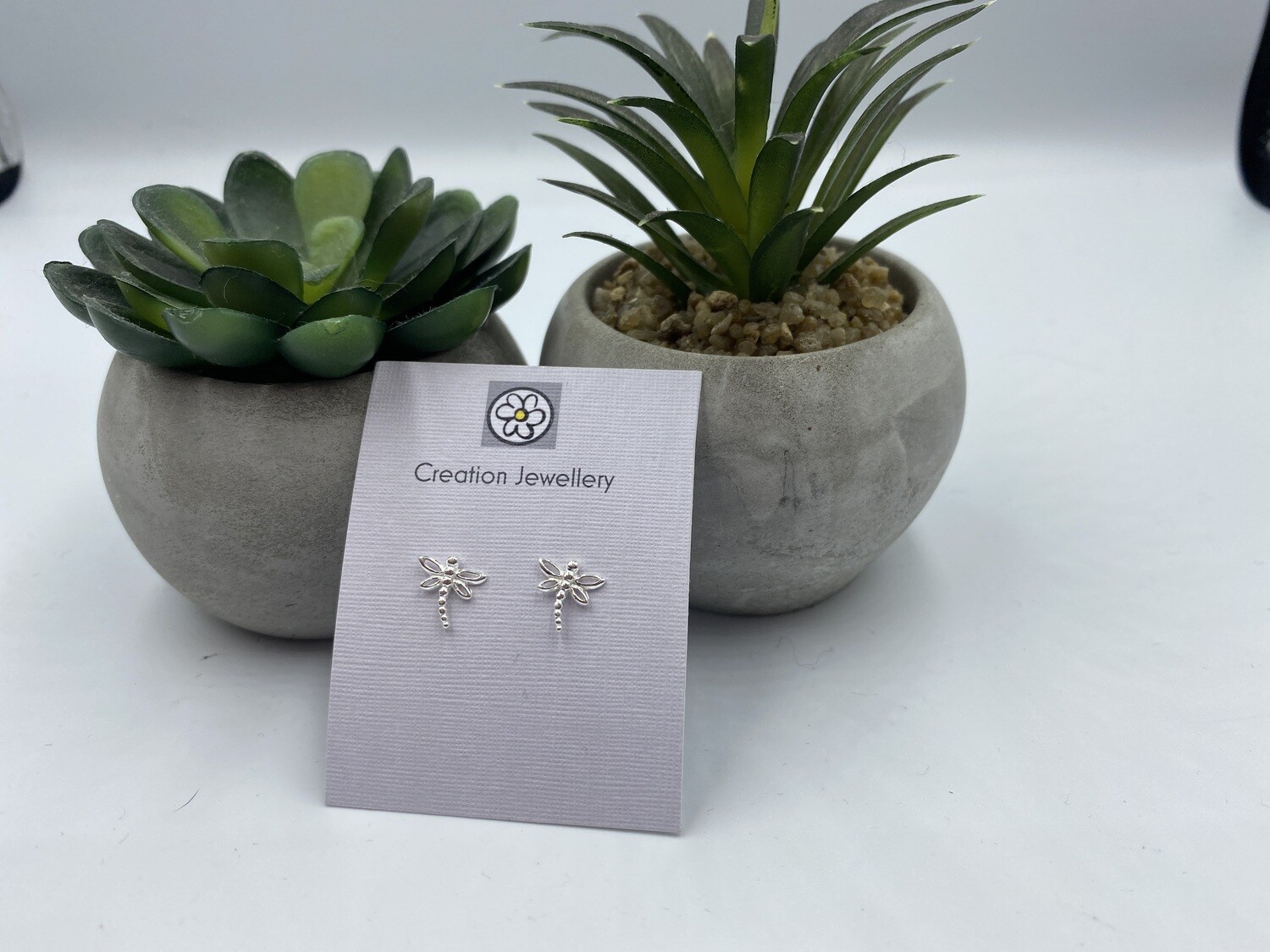 Sterling Silver Dragonfly Stud Earrings