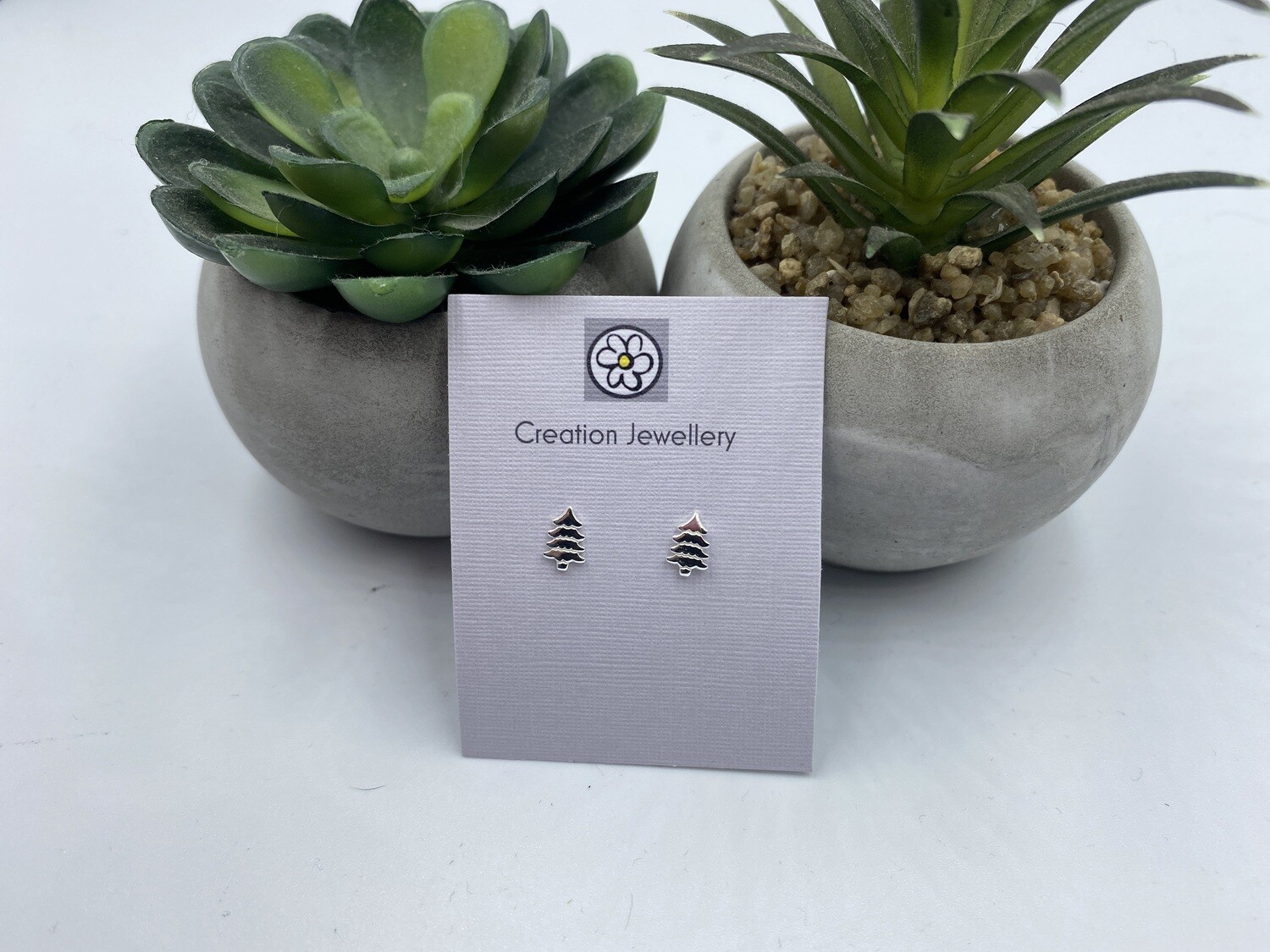 Sterling Silver Xmas Tree Earrings