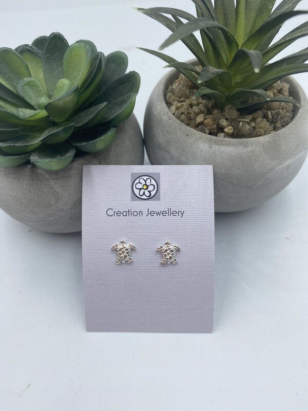 Sterling Silver Turtle Stud Earrings