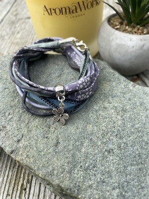 Double Wrap Bracelet - Purples, Lilac and Grey