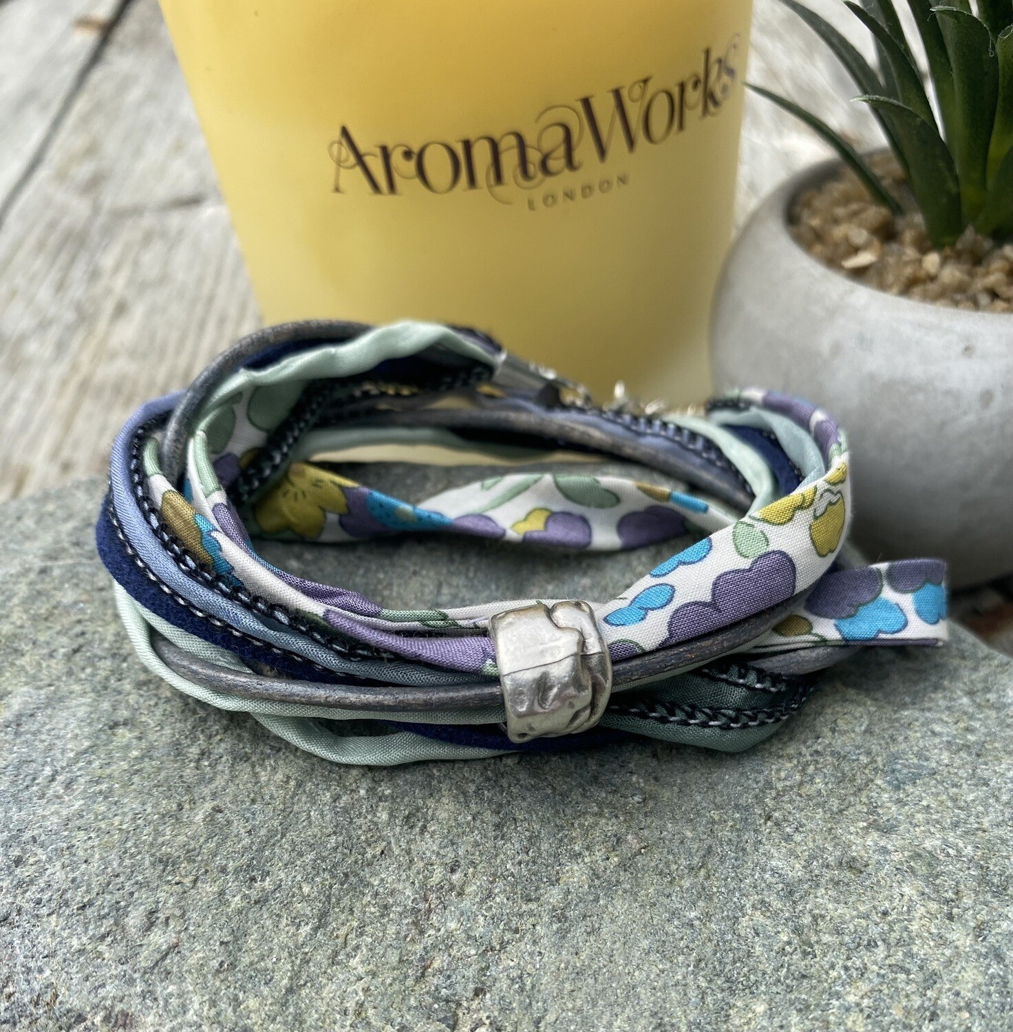 Double Wrap Bracelet - Blues and Lilacs