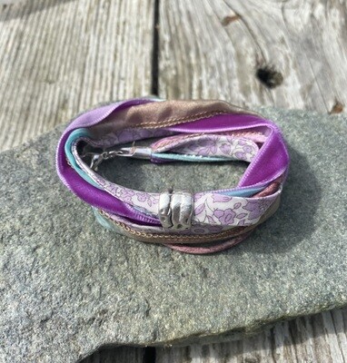 Double Wrap Bracelet - Turquoise and Lilac