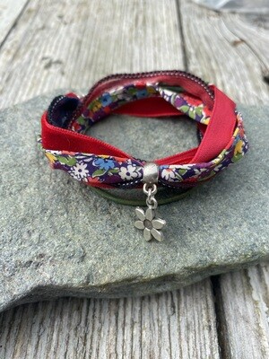 Double Wrap Bracelet - Red and Green