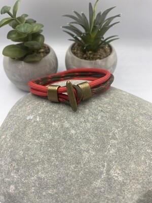 Paracord Wristwear - Red & Khaki