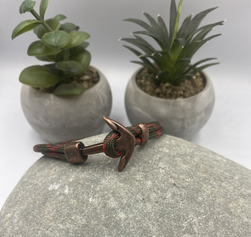 Paracord Wristwear  - Khaki & Red