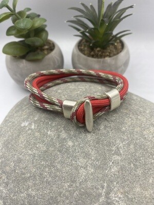 Paracord Wristwear - Red & Fawn