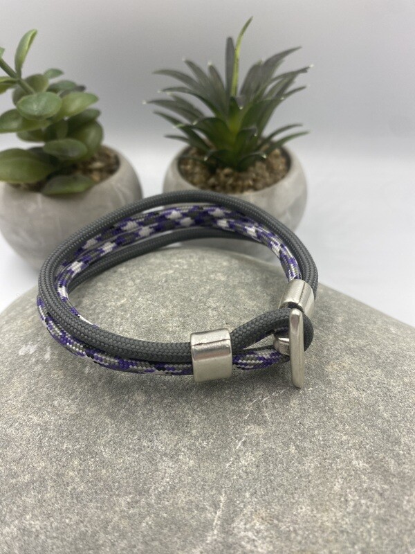 Paracord Wristwear  - Purple & Grey