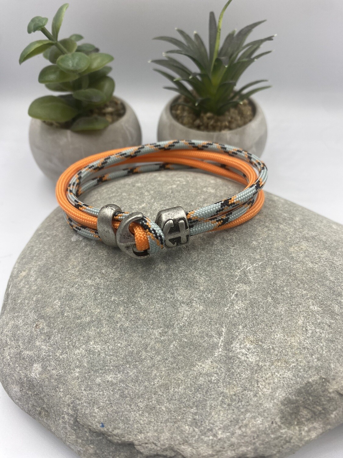Paracord Wristwear - Orange & Grey