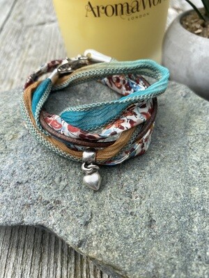 Double Wrap Bracelet - Brown and Green