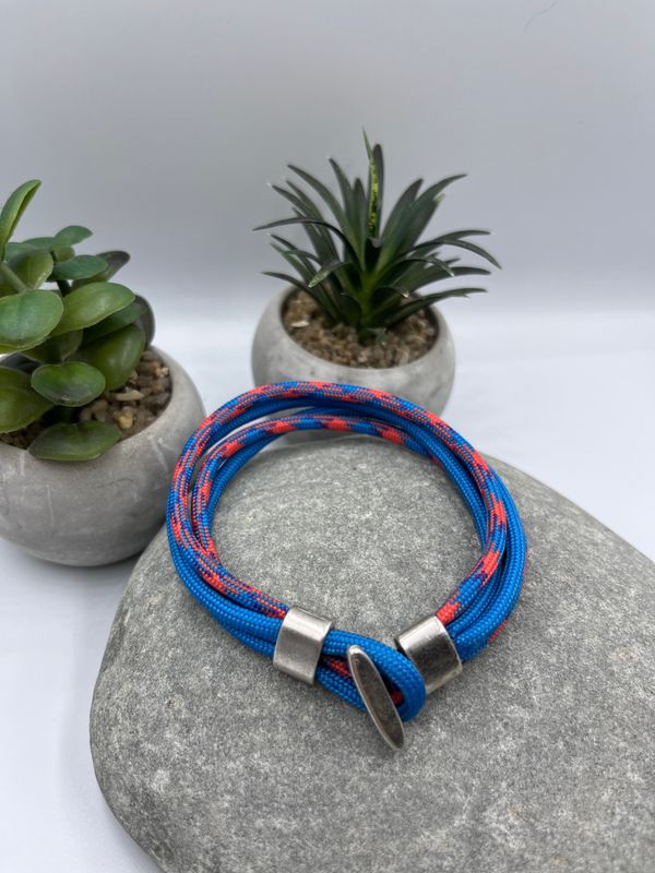 4mm multi/blue and orange Paracord Wristwear