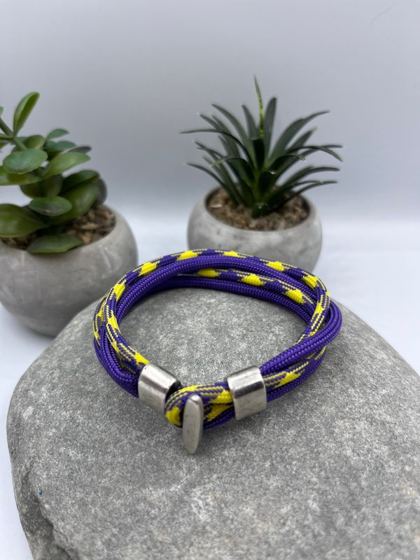 4mm purple and yellow Paracord Wristwear